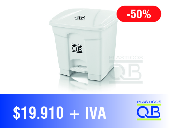 Basurero Premium Biologico QB 30 Lts Blanco