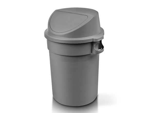 Basurero plastico QB 120 lts gris tapa rebote untouchable