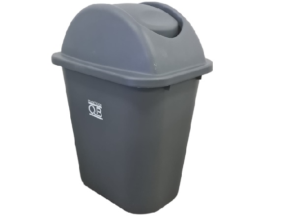 Basurero Plastico Qb 30 Litros Gris Con Tapa Vaiven Plasticos Qb 2287